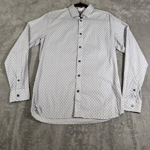 Ted Baker London Dress Shirt Mens 3‎ Diamond Print Stretch Button Down